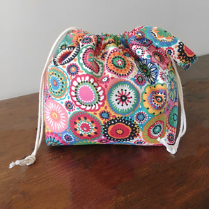 Colorful Mandala Jumper Drawstring Project Bag - Precious Knits Shop