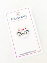 Nerdy Hard Enamel Cat Pin with Glasses - Precious Knits Shop