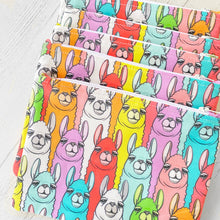 Rainbow Llama Zippered Pouch or Notions Bag