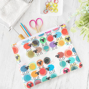 Rainbow Sheep Zippered Pouch or Notions Bag