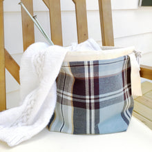 Blue Plaid Jumper Project Bag - Precious Knits Shop