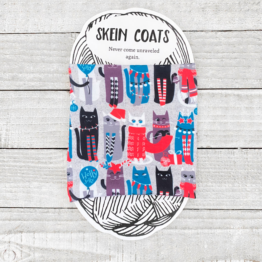 Winter Cats in Scarves Skein Coat