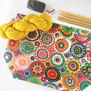 Colorful Mandala Jumper Drawstring Project Bag