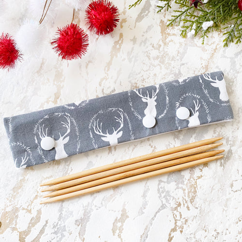 Gray & White Deer DPN Keeper - Precious Knits Shop