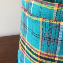 Fall Blue Plaid Drawstring Project Bag - Precious Knits Shop