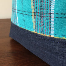 Fall Blue Plaid Drawstring Project Bag - Precious Knits Shop