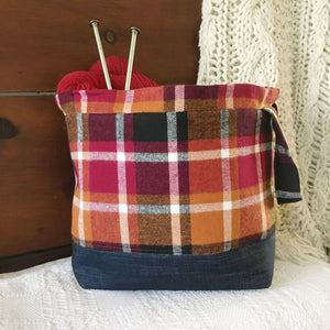 Fall Harvest Plaid Jumper Project Bag - Precious Knits Shop