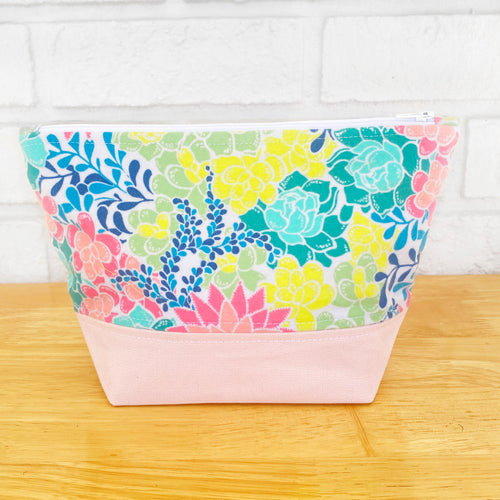 Small Knitting Project Bag - Succulents