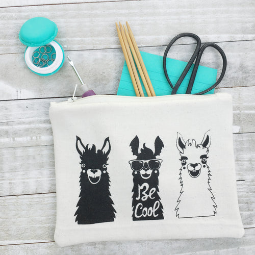 Funny Alpaca or Llama Zippered Pouch
