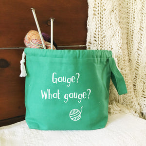 Gauge? What Gauge? Drawstring Project Bag