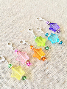Lightweight Rainbow Star Knitting Stitch Markers