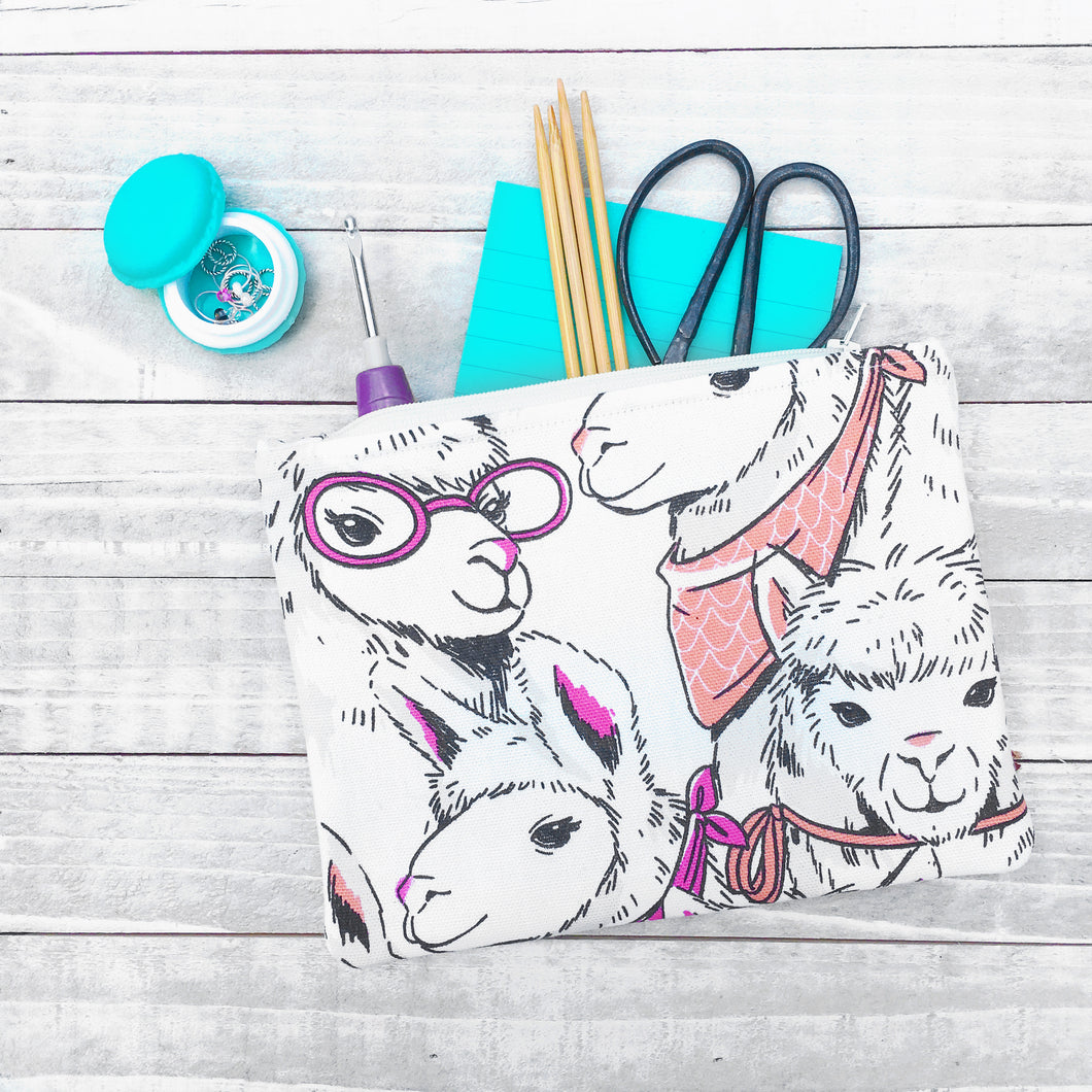 Llama Love Zippered Pouch