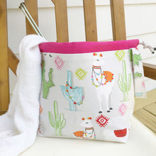 Pink Alpaca Jumper Drawstring Project Bag