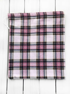 Pink Flannel Project Bag for Knitting & Crochet