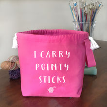 I Carry Pointy Sticks Drawstring Project Bag