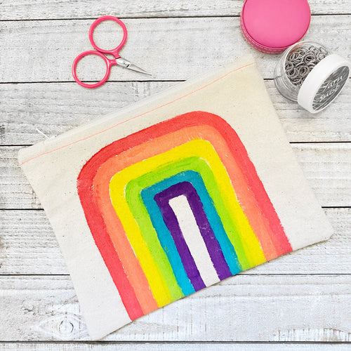 Rainbow Pride Hand Painted Pouch