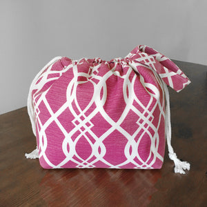 Raspberry Tart Large Drawstring Project Bag - Precious Knits Shop