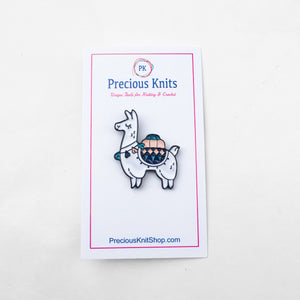 Traveling Alpaca Enamel Pin - Precious Knits Shop