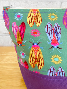 Small Knitting Project Bag - Moths