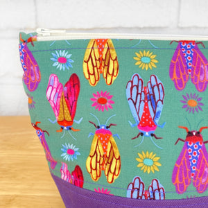 Small Knitting Project Bag - Moths