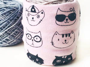 Pink & Gray Cat Lovers Yarn Bowl