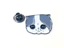 Sad Face Cat Lover Enamel Pin Gift for Knitters & Crocheters