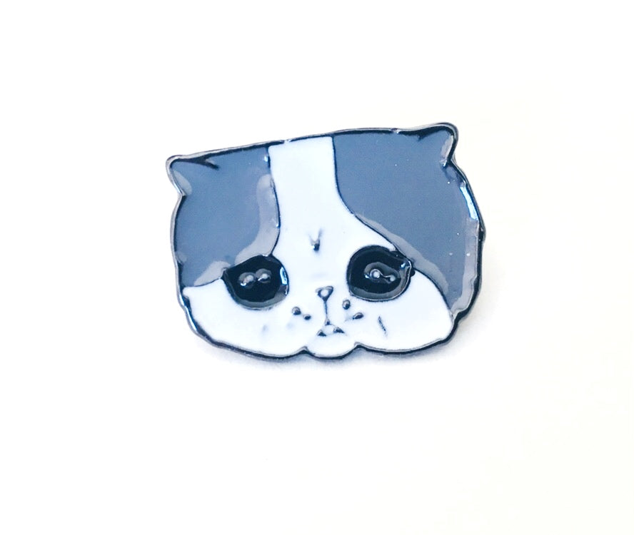 Sad Face Cat Lover Enamel Pin Gift for Knitters & Crocheters - Precious Knits Shop