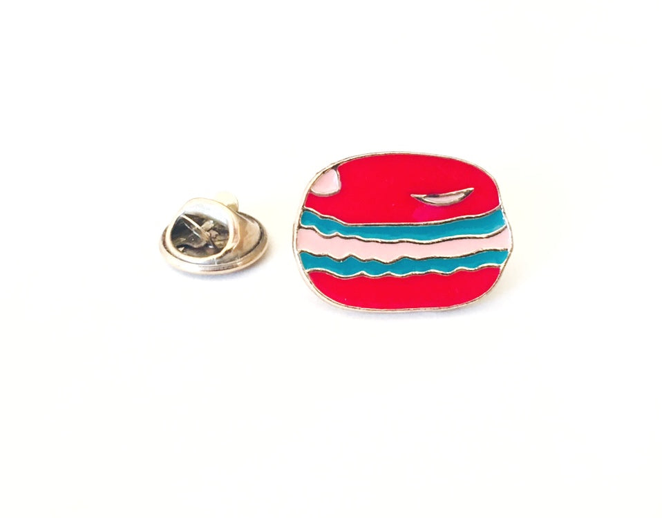 Red Macaroon Enamel Pin - Precious Knits Shop