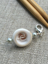reverse side picture of genuine shell stitch keeper for knitting and crochet