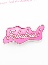 Fun & Fabulous Hot Pink Hard Enamel Pin for Knitting & Crochet Project Bags