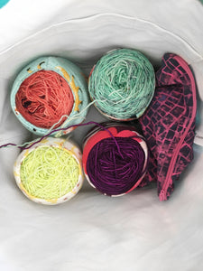 Knit Heart Drawstring Project Bag